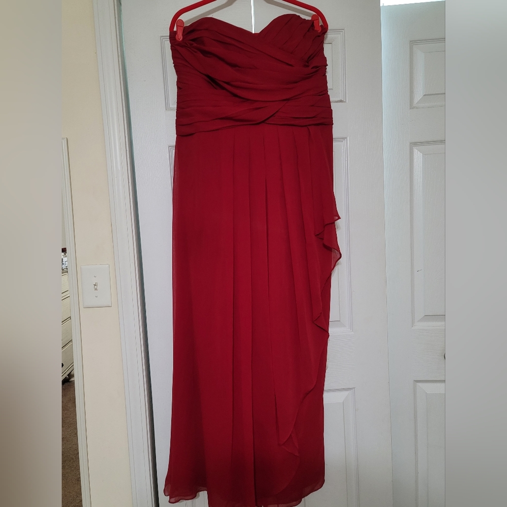 Strapless red David's Bridal formal gown size 22